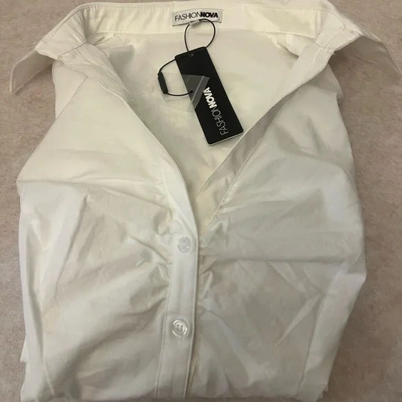 Fashion Nova White Ruched Bodysuit - Picture 11 of 11